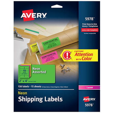 Avery High Visibility Laser Shipping Labels, 2
